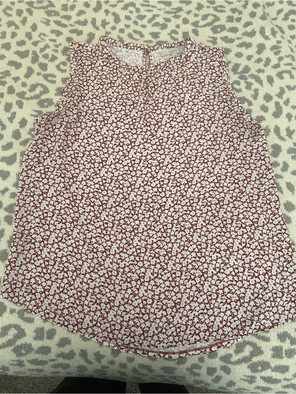 LOFT MIXED MEDIA FLORAL PRINT SHELL SIZE XL - Picture 2 of 9